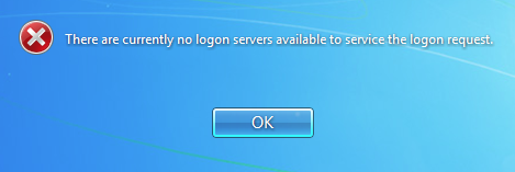 Kig forbi løst Frastødende Windows 7 – There are currently no logon servers available to service this  request | maaadit - Cyber Security